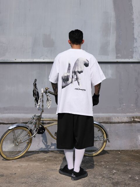 LA Tシャツ 半袖 ハンドサイン チカーノ ローライダー ストリート 白