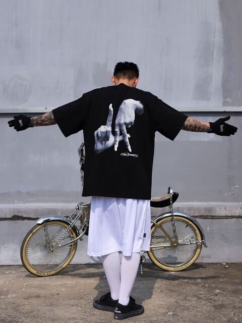 LA Tシャツ 半袖 ハンドサイン チカーノ ローライダー ストリート 白