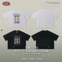 メンズ ワッフル 235g 厚手 生地 プリント 無地　Tシャツ アメリカ ストレート ストリート カジュアル おしゃれ