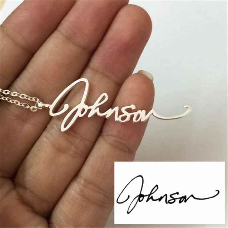 オリジナル ネックレス 手書き 名前が入れられる 筆記体 サイン ネーム