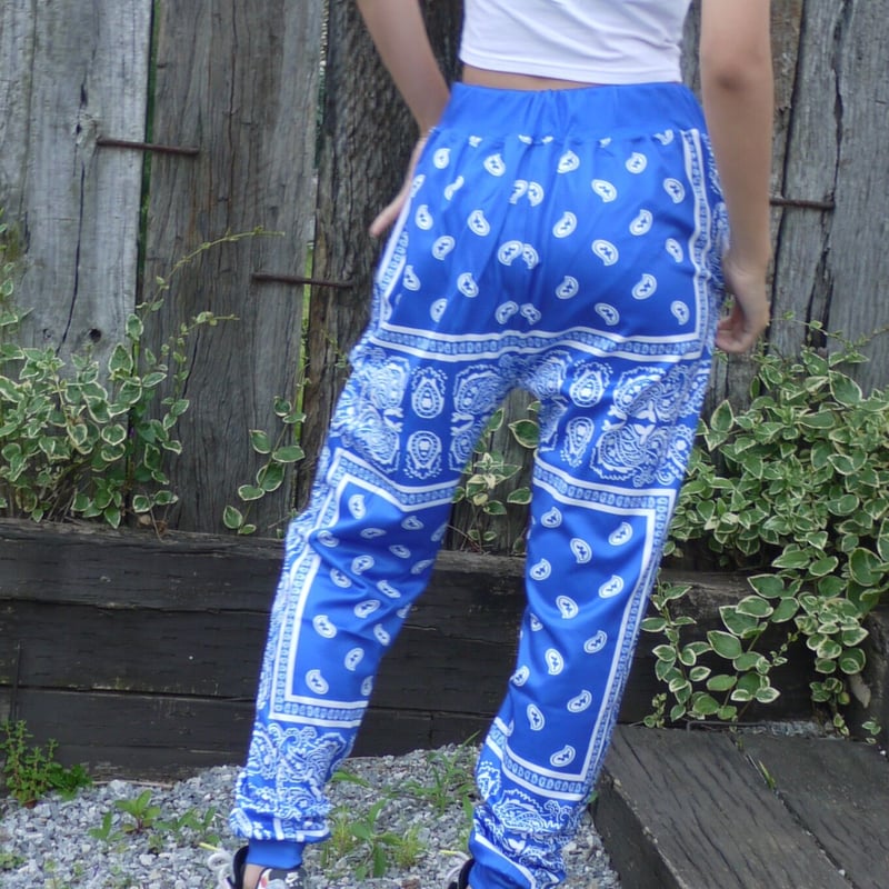 ペイズリー柄 バンダナ柄 バンダナ ジョガーパンツ ロングパンツ