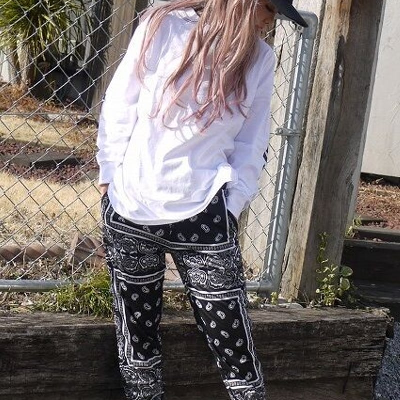 ペイズリー柄 バンダナ柄 バンダナ ジョガーパンツ ロングパンツ