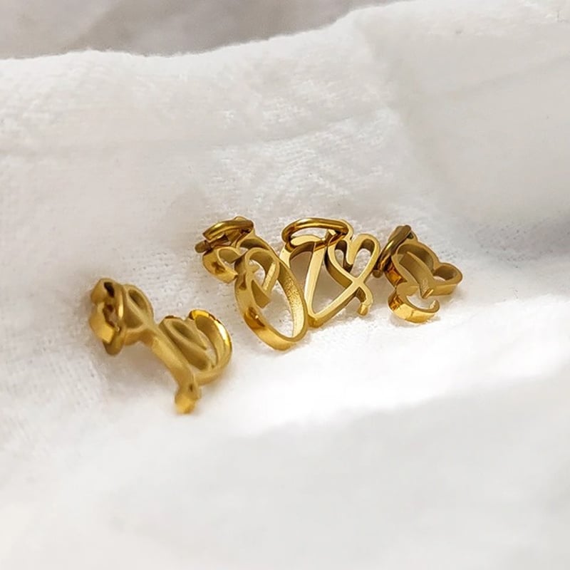 ハート デザイン イニシャル アルファベット チャーム DIYにも A