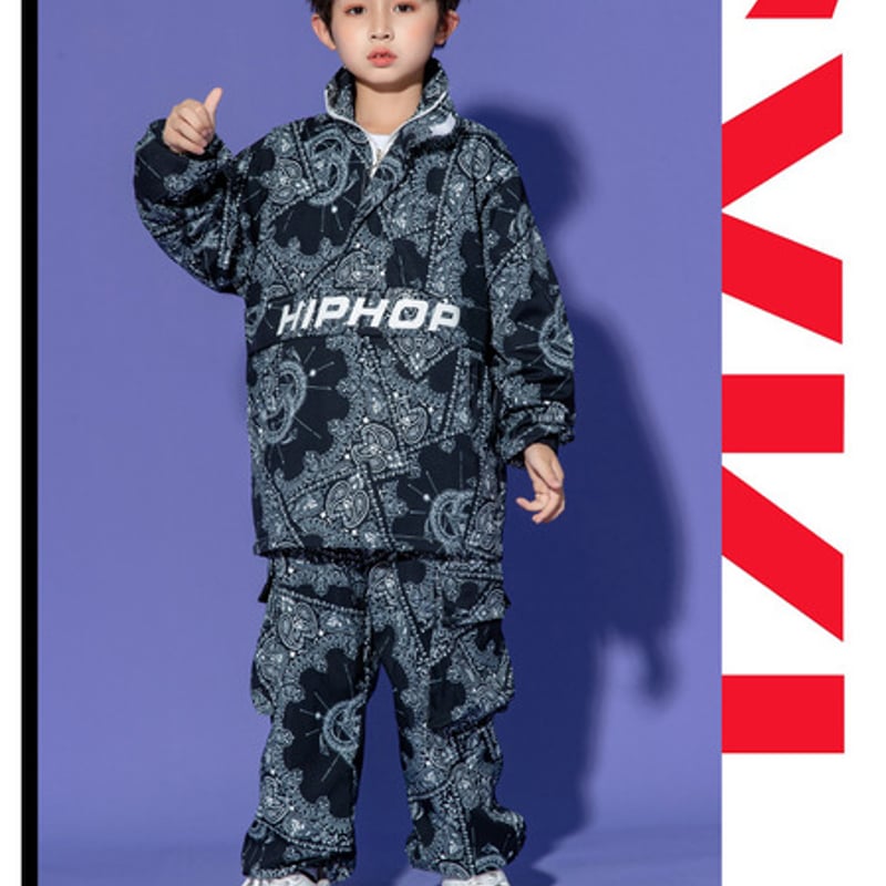 キッズ～大人サイズ ペイズリー バンダナ柄 セットアップ 上下セット