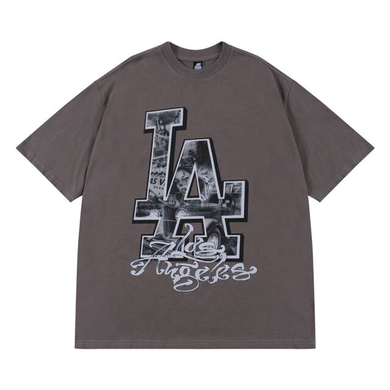 LA Tシャツ 半袖 チカーノ ローライダー ストリート 白 黒 ダンス衣装