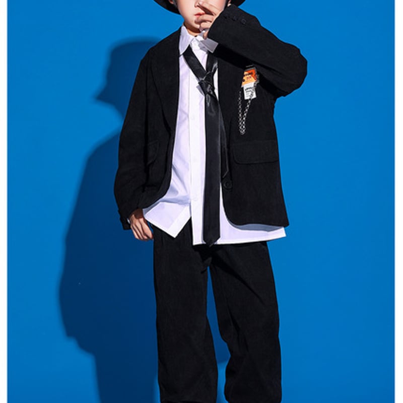 キッズ こども セットアップ 上下セット ジャケット パンツ スーツ 黒 