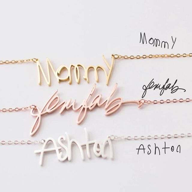 オリジナル ネックレス 手書き 名前が入れられる 筆記体 サイン ネーム