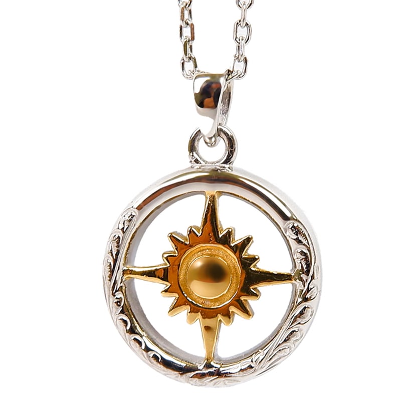 ハワイアンジュエリー ネックレス 刻印 太陽 波 ハワイ ジュエリー
