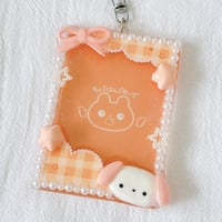 パフェうさちゃんチェキ風フレーム、B8サイズキーホルダー付き