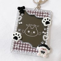 ヘッドドレスわんちゃん、B8サイズキーホルダー付き