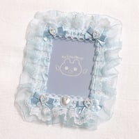 トレカケース リボンフリルデコ ブルー