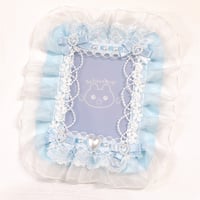トレカケース リボンフリルデコ ブルー