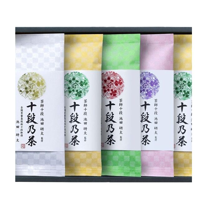 さおりーぬまとめ売り15枚 十段乃茶ギフト(SRS-50)】 贈り物にどうぞ！ ～池田研太氏監修、4種類