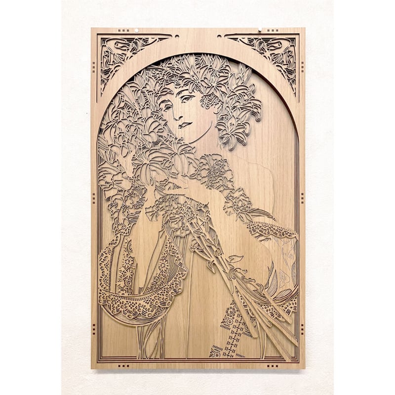 アルフォンス・ミュシャ、花と羽根を飾ったインディアンの女 アルフォンス・ミュシャ 「花」 | cococool