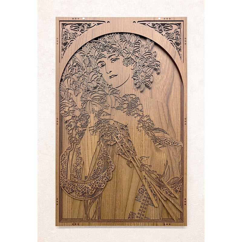 アルフォンス・ミュシャ、花と羽根を飾ったインディアンの女 アルフォンス・ミュシャ 「花」 | cococool