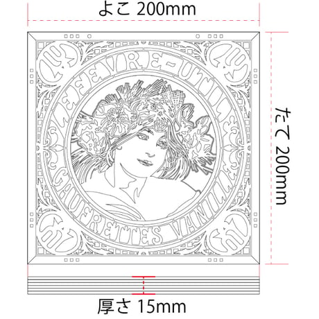 アルフォンス・ミュシャ　「ヴァニラ風味のゴーフルの箱のラベル」