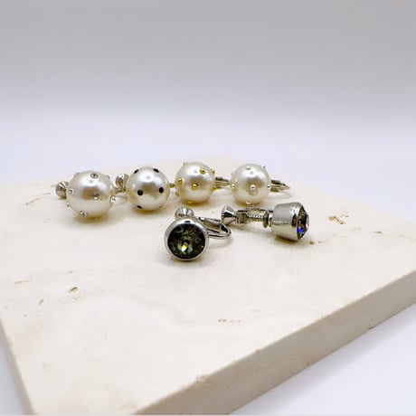 palette earring Pearl SET 【グレー】