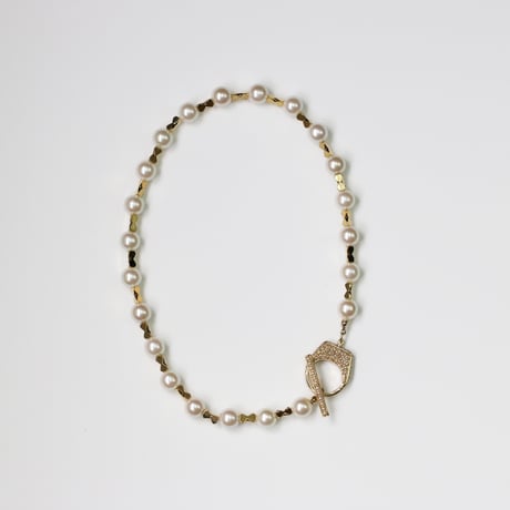 Pearl necklace Ribbon【Fujiko DRESS MANTELL】