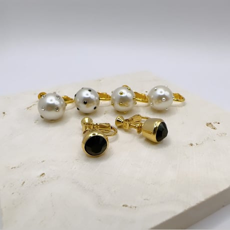 palette earring Pearl SET 【ブラック】
