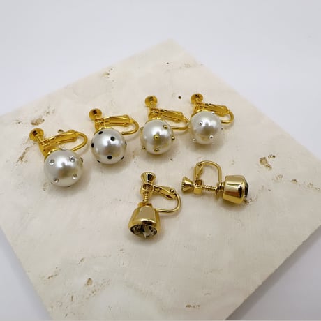 palette earring Pearl SET 【グレージュ】
