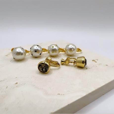 palette earring Pearl SET 【グレージュ】