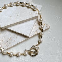 Pearl necklace Ribbon 【Fujiko PARTY MANTELL】