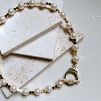 Pearl necklace Ribbon 【Fujiko  BASIC MANTELL】