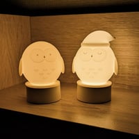 2羽のフクロウさんランプ【まんまる・おやすみフクロウさん2匹セット】