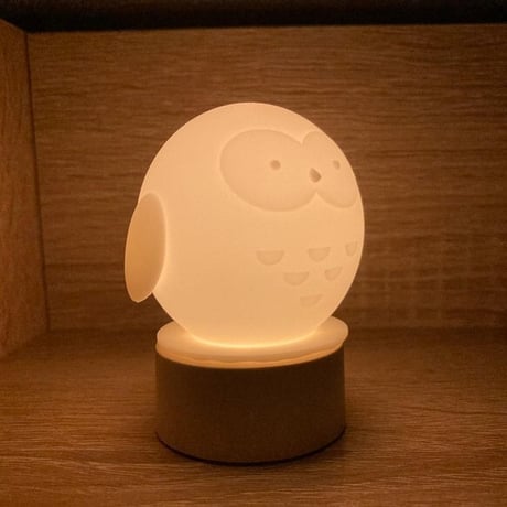 2羽のフクロウさんランプ【まんまる・おやすみフクロウさん2匹セット】