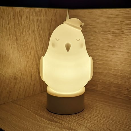 ２羽のおやすみインコさんランプ【おやすみオカメインコさん・おやすみセキセイインコさんセット】
