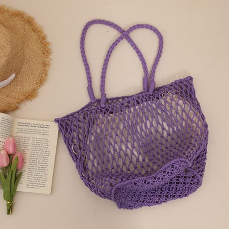color crochet tote / 4 colors