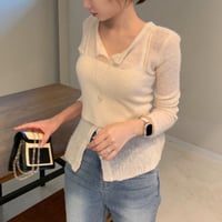 2 way layered sheer tops / 3 colors