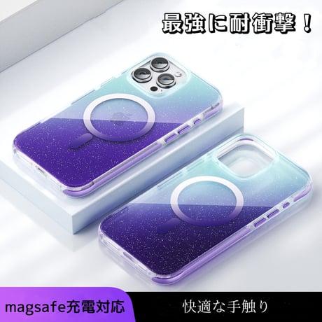 キラキラ iphone16 ケース グリッター入り iphone16plus magsafe ケース カラフル R241