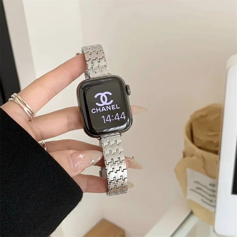 お揃い ペア ラコステ アップルウォッチ バンド おしゃれ 41ミリ 千鳥柄 アップル ウォッチ ステンレス バンド apple watch