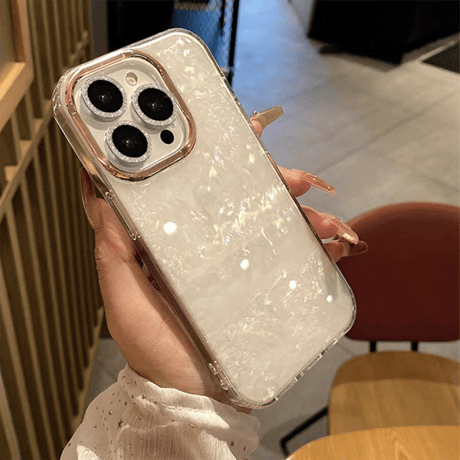 iphone18pro/17pro/16 ケース キラキラ iphone17 ケース かわいい シェル柄 【プレゼントでカメラ保護リング付き】 R152