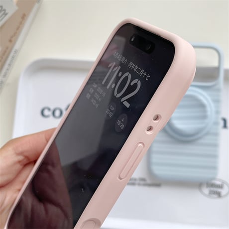 【Magsafe対応】iphone ケース シリコン iphone ケース ボーダー柄 マカロンカラー スマホケース グリップ付き R450