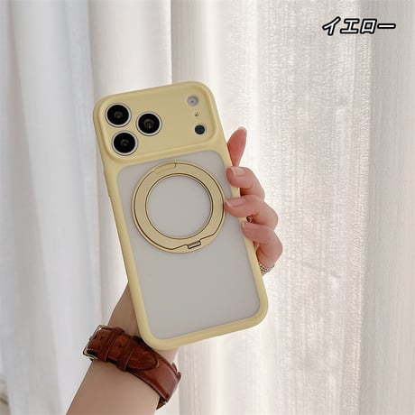 EASONCASE 360°スタンド付く iphone17/17pro ケース 半 透明 スマホケース iphone17promax/16promax ケース 夏 っ ぽい R479