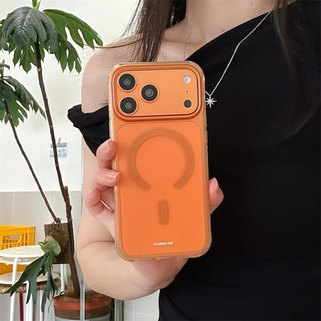 EASONCASE 【magsafe対応】iphone17/17pro ケース カラフル iphone16pro/16promax ケース 半透明 衝撃に強い R445