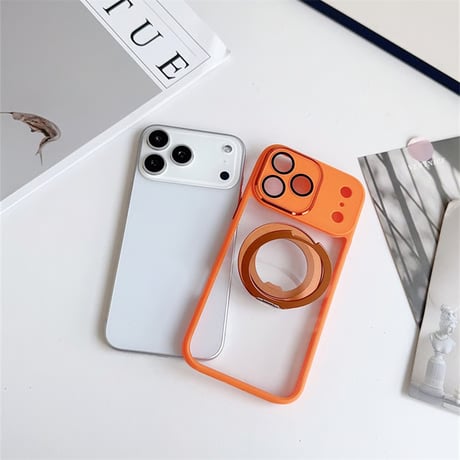 360°スタンド付き iphone17/air ケース 滑り止め iphone17pro/16pro ケース カメラ保護フィルム 一体型 R437