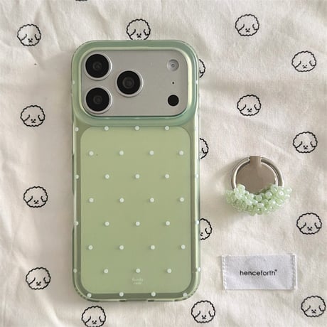 iphone17 ケース ドット 柄 iphone17pro/16pro/15 ケース グリップ付き 流行り 可愛い スマホケース 韓国 R458