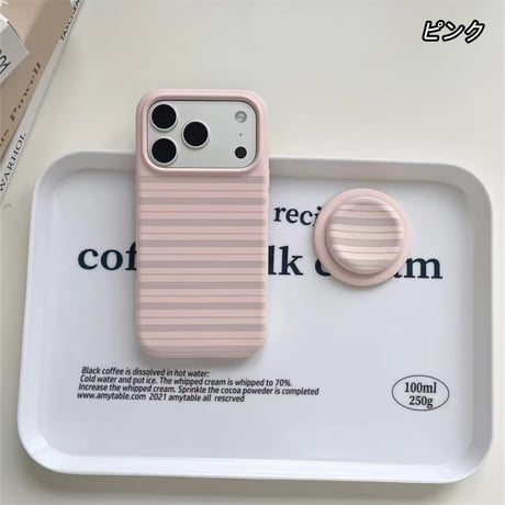 【Magsafe対応】iphone ケース シリコン iphone ケース ボーダー柄 マカロンカラー スマホケース グリップ付き R450
