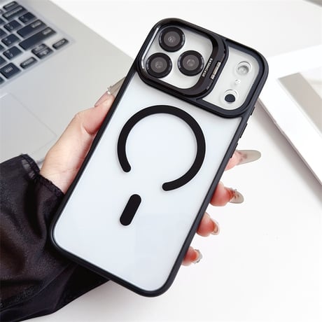 iphone17/17air ケース magsafe 対応 クリア スマホケース カメラリング 付き iphone16/15 ケース 隠れスタンド R209