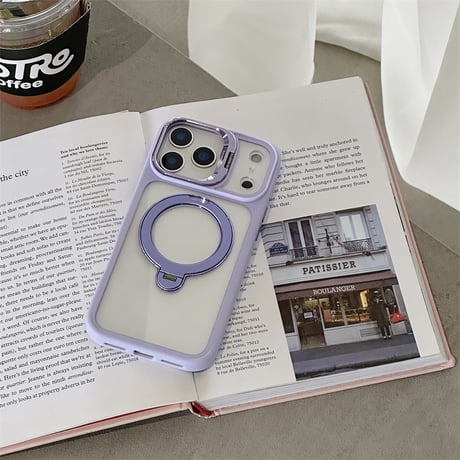 EASONCASE ダブルスタンド付き iphone17/17pro ケース magsafe スマホケース クリア iphone16/15/14 ケース R424