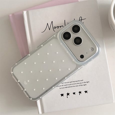 iphone17 ケース ドット 柄 iphone17pro/16pro/15 ケース グリップ付き 流行り 可愛い スマホケース 韓国 R458