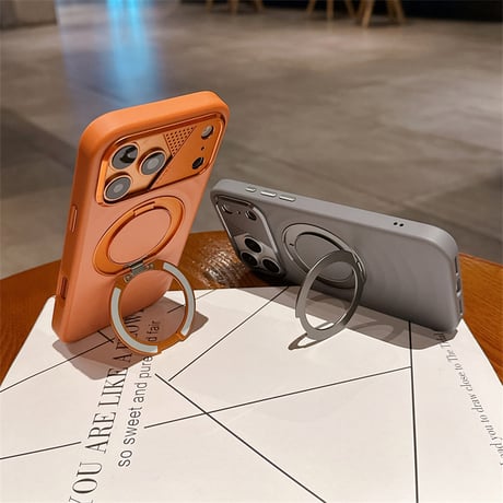 【MagSafe対応】iphone18pro/17pro/17promax ケース 360°スタンド付き メタリック カメラカバー ウェーブ iphone ケース R490