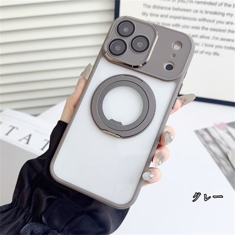 360°スタンド付き iphone17/air ケース 滑り止め iphone17pro/16pro ケース カメラ保護フィルム 一体型 R437