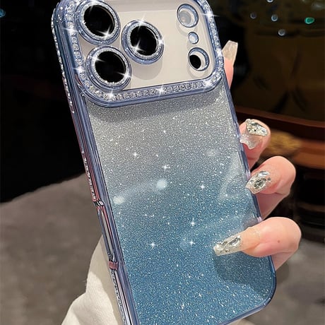 iphone18pro/17pro ケース キラキラ ストーン スマホケース クリア iphone16/15ケース カメラフィルム 一体型 R108