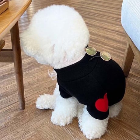 犬服 ハートワッペン プルオーバー