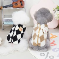 犬服 格子柄 くまさんベスト