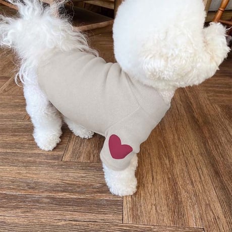 犬服 ハートワッペン プルオーバー